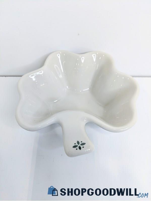Longerberger Pottery Woven Traditions Shamrock Clover Shaped Dish