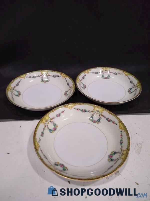 Vintage 3 Bowls Kikusui China Glass Bowls