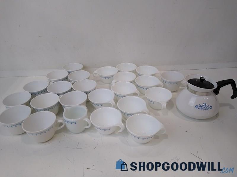 26 PC Corelle Tea Pot & Cup Set - Pick Up Only 