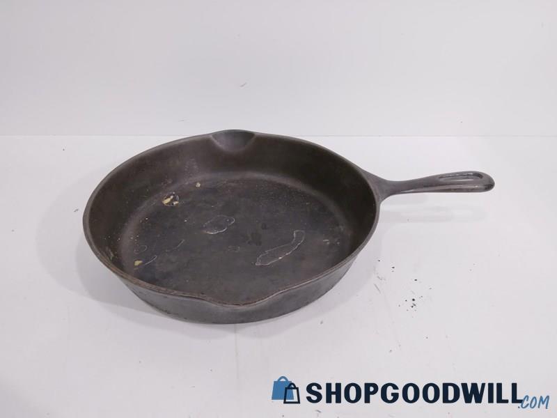 Large Cast Iron Cook Oven Ware Pan Skillet W/ Handle & Spouts Kitchenware 
