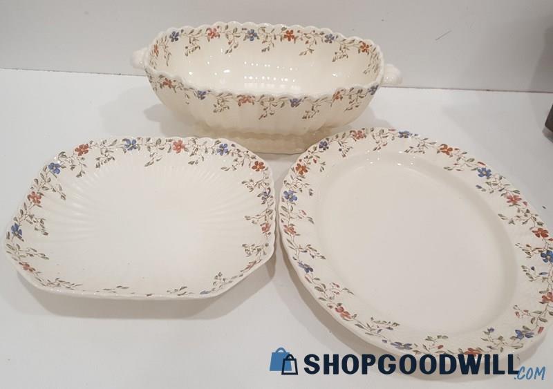 Copeland Spode Oval Vegetable Bowl/W Two Serving Plates