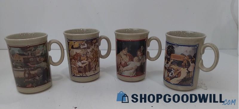 Set of 4 Watkins Almanac Coffee Cups Made in England