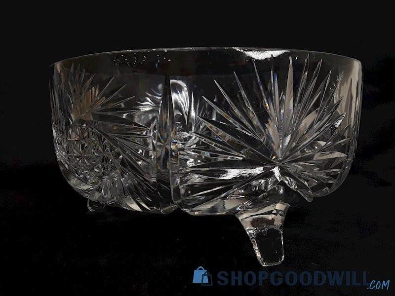 Crystal Cut Footed Serving Bowl 