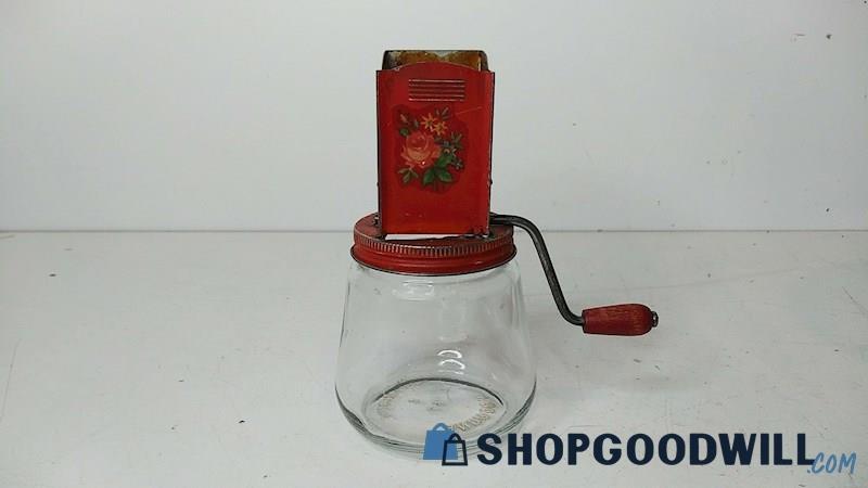 Tin w/ Jar Nut Chopper Vintage
