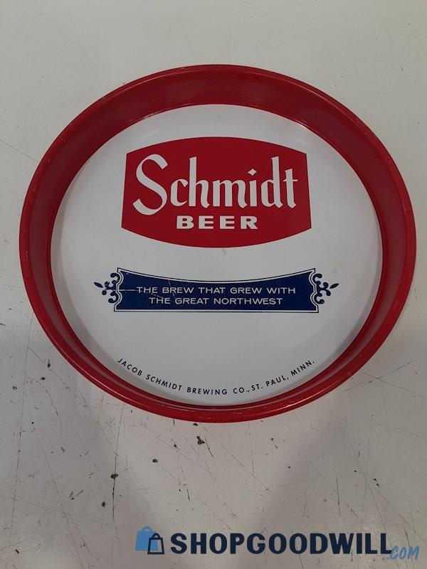 Schmidt Beer Vintage Metal Drink Serving Tray