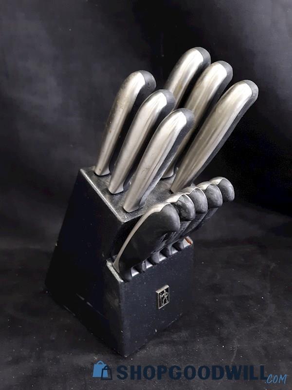 Ja Henckels Black Wood 12-Piece Kitchen Knife Set / Cutlery Knife Block