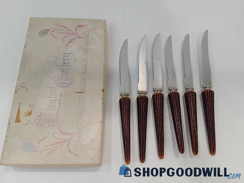 Elegant Cutlery 6pc Stainless Steel Cutlery Knife Set 