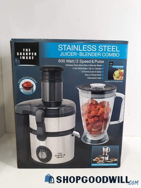 The Sharper Image Stainless Steel  Fruit Juicer / Food Blender - POWERS ON IOB
