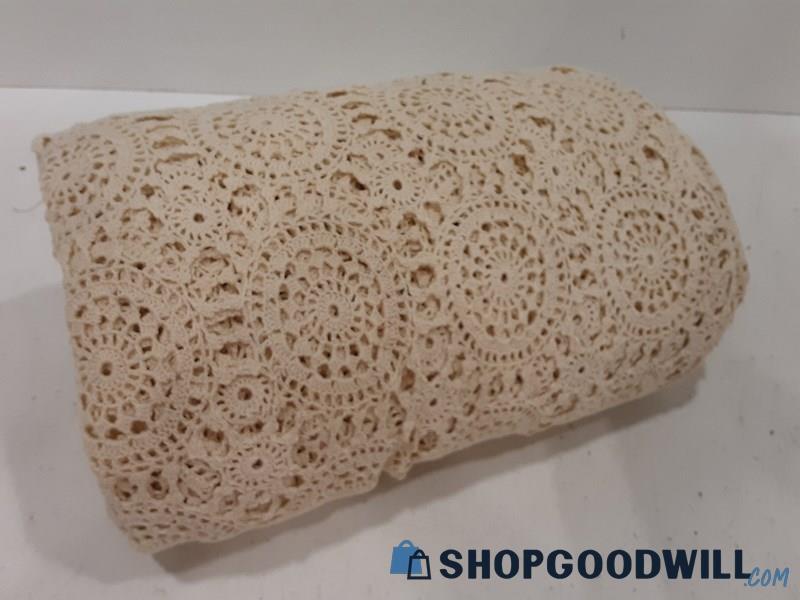 Large Ivory Crochet Table Cloth 