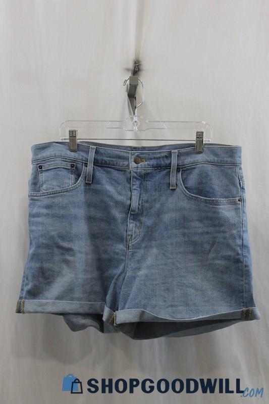 J.Crew Womens Blue Cuffed Denim Shorts Sz 16