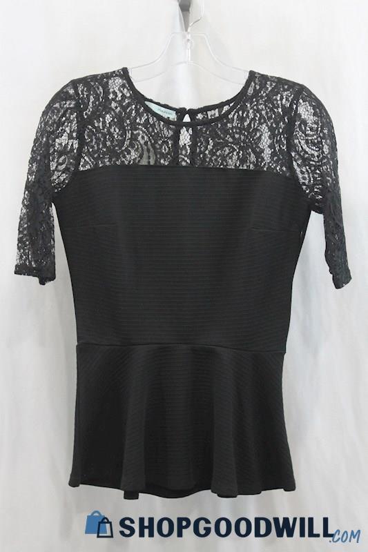 NWT Maurices Women's Black Lace T-Shirt SZ S