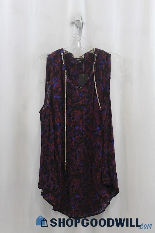 NWT Torrid Womens Purple/Blue Pattern Tank Blouse Sz M