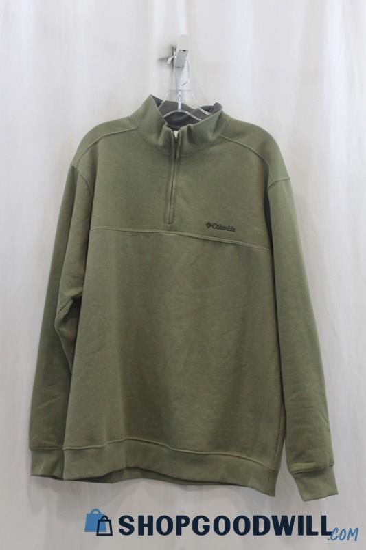 Columbia Men's Army Green 1/3 Zip Sweater SZ L