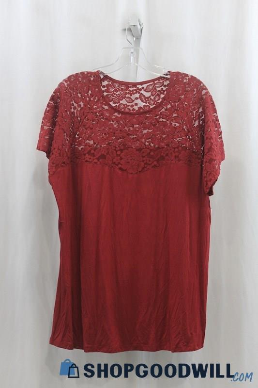 NWT Torrid Womens Red Lace Blouse Sz 3X