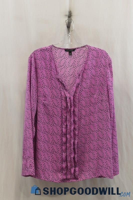 Banana Republic Womens Purple/Navy Pattern Blouse Sz L