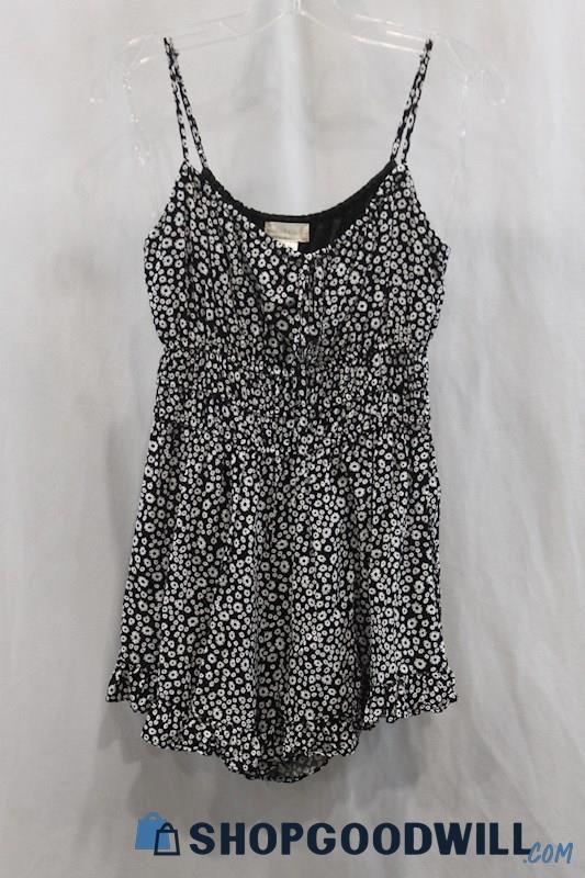 Altar'd State Women's Black/White Floral Print Romper SZ S