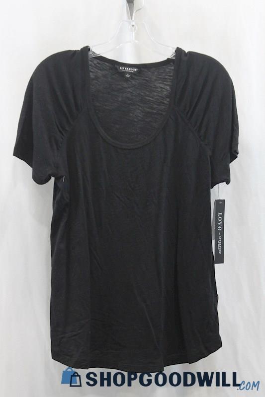 Liverpool Women's Black Sheer T-Shirt SZ L