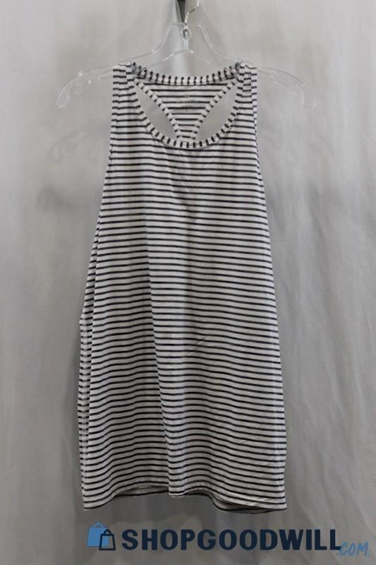 Athleta Women's Navy/White Stripes Racer Back Tank SZ L