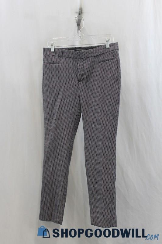 Banana Republic Womens Red/Navy Pattern Dress Pants Sz 6