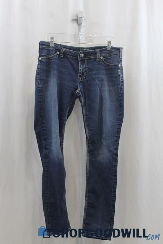 Silver Jeans Women's Blue Wash Slim Skinny Jean SZ 32x33