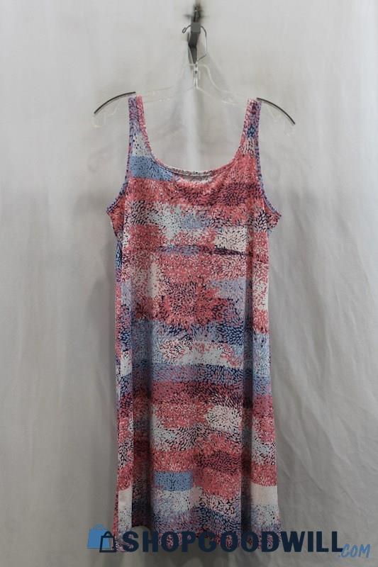 Columbia Womens Pink/Blue Pattern Tank Dress Sz L