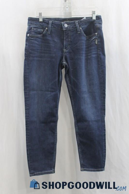 Silver Jeans Women's Dark Blue Crop Ankle Jean SZ 31x25