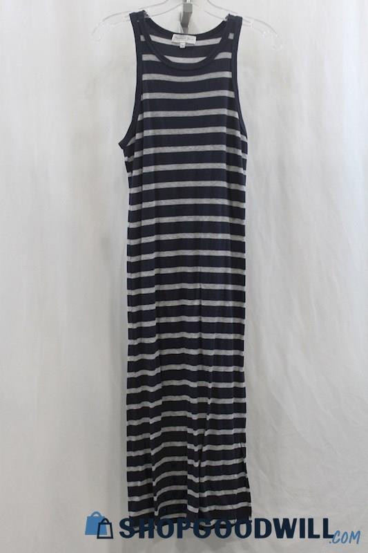 Michael Stars Women's Navy/Gray Stripes Tank Maxi Dress SZ S