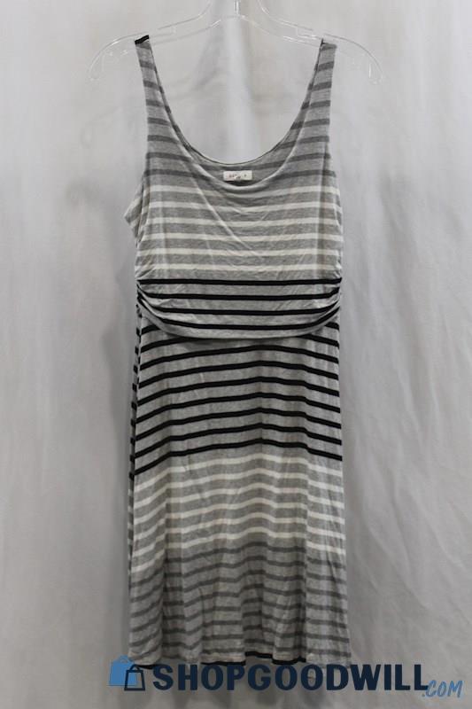 Athleta Womens Gray/Black Stripe Tank Dress Sz S