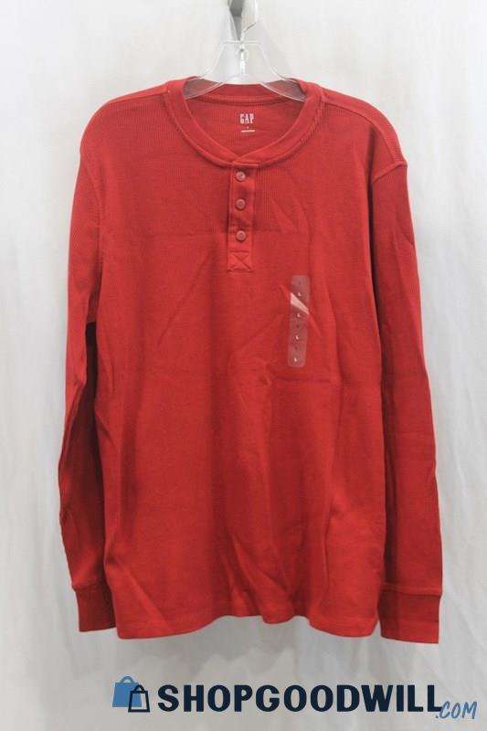 NWT Gap Men's Red Corduroy Long Sleeve Shirt SZ L