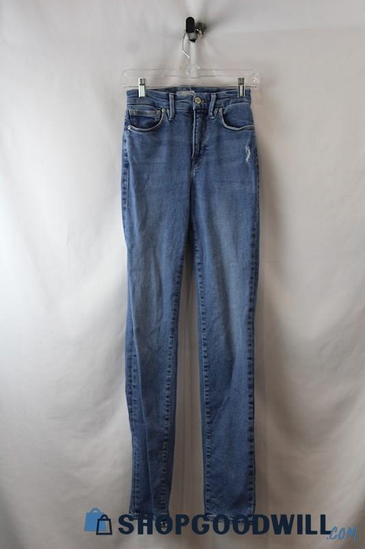 Good American Women's Light Blue Skinny Ankle Jean SZ 2