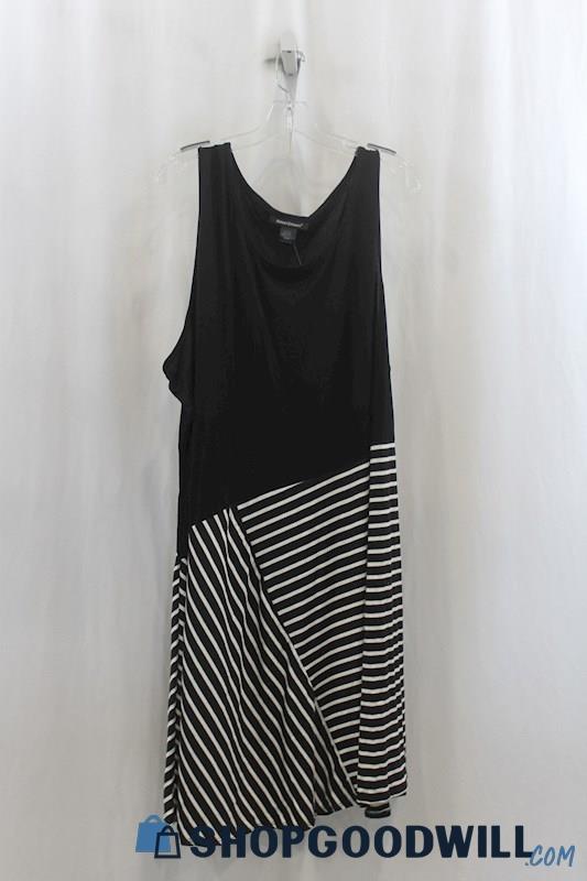 NWT Ashley Stewart Women's Black/White Tank Sheath Dress SZ 26/28