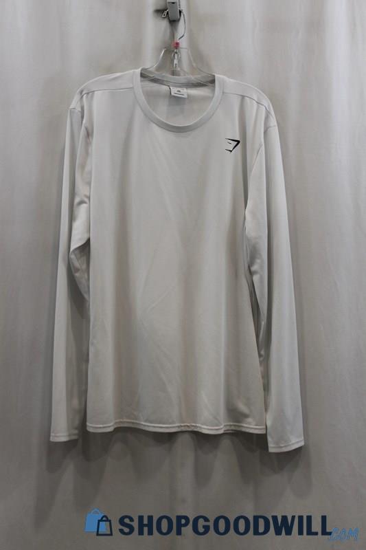 Gym Shark Men's White Pullover Sweatshirt SZ 2XL