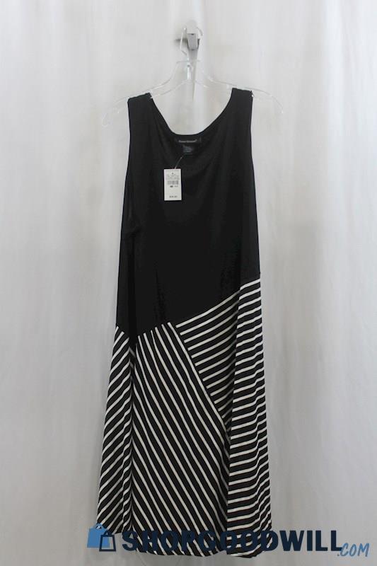 NWT Ashley Stewart Womens Black/White Stripe Sundress Sz 18/20