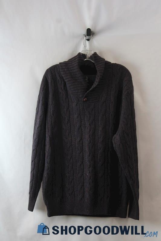 NWT Jos A Bank Women's Deep Purple Cowl Neck Cable Knit Wool Sweater sz XL