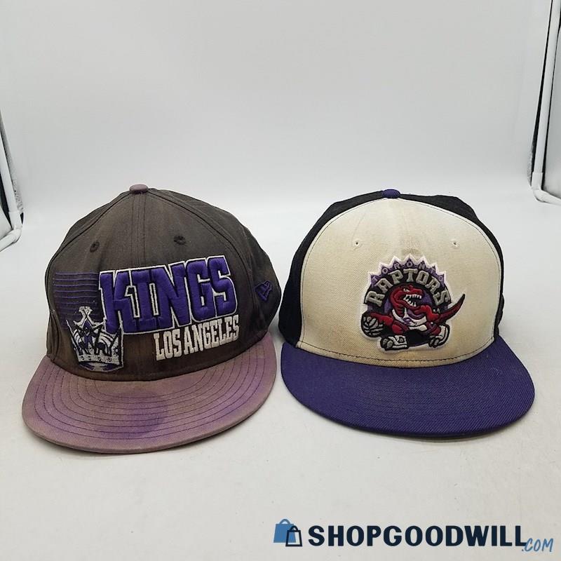 Lot of 2 NBA Toronto Raptors, NHL Los Angeles Kings New Era Snapback Hats
