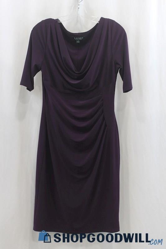 Lauren Ralph Lauren Women's Dark Purple Sheath Dress SZ 8
