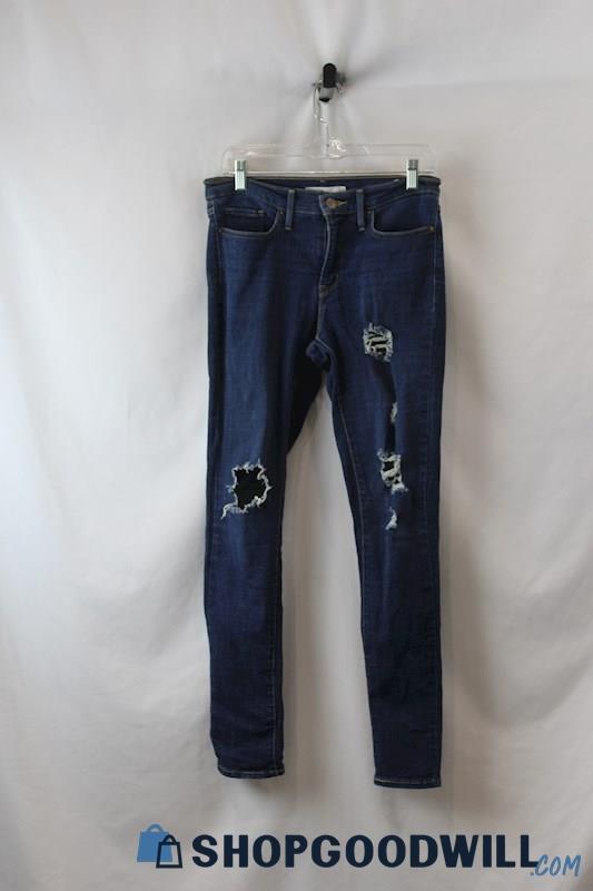 Levi's Women's Dark Blue distressed Skinny Ankle Jean SZ 28