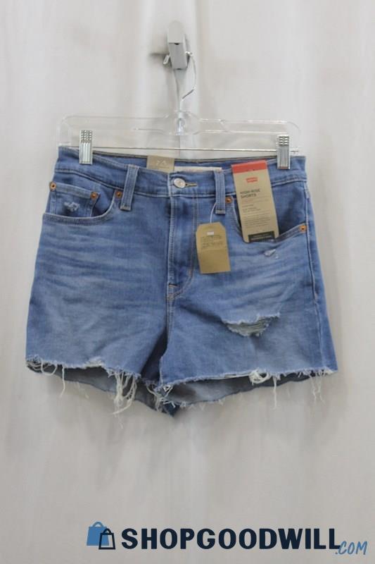 NWT Levi's Women's Blue Wash Denim High Rise Short SZ 4