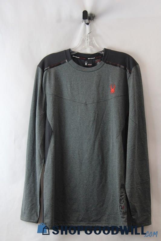 NWT Spyder Men's Charcoal Gray Performance Soft Knit Shirt SZ L