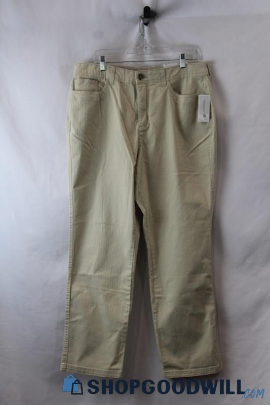 NWT Christopher & Banks Women's Beige Straight Tummy Control Jean SZ 16