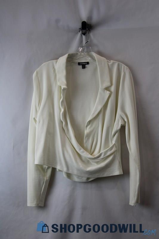 Express Women's Ivory Surplice Collared Sweater sz XL