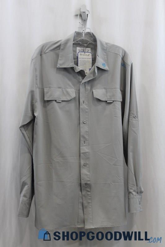 NWT GILZS Mens Gray Tech Dress Shirt Sz M