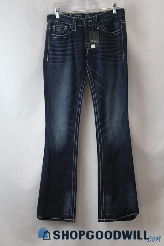 NWT District 9 Women's Blue Dark Wash Bootcut Jeans sz 27