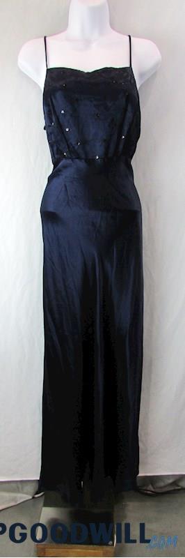 Hyphen Women's Navy Embroidered Spaghetti Strap Shift Dress SZ 11/12