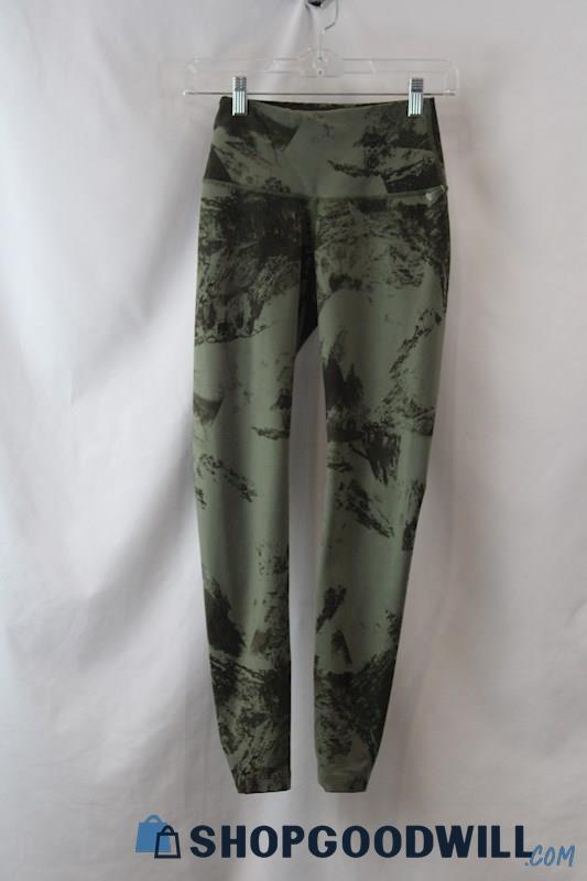 The North Face Women's Green Marble Patterned Ankle Leggings sz S