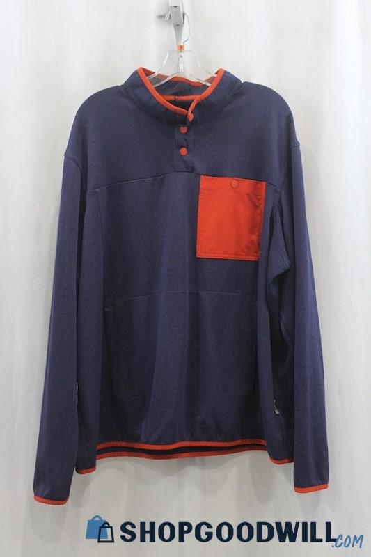 Duluth Trading Men's Navy/Red Pullover Fleece Sweater SZ 2XL