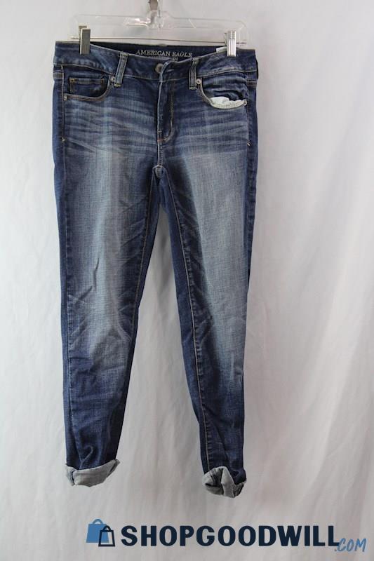 American Eagle Women's Blue Skinny Jeans Sz 8