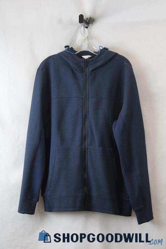 Calvin Klein Men's Dark Navy Waffle Knit Zip Up Hoodie SZ L