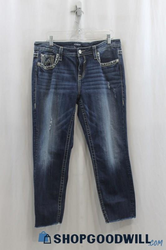 Vigoss Women's Blue Wash Crop Jean SZ 15/16