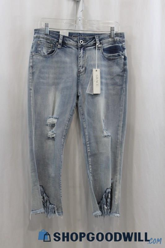 NWT Grace Women's Indigo Wash Capri Jean SZ 29